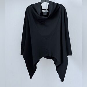 R. Browning Black Pima Cotton Dramatic Drape Pullover